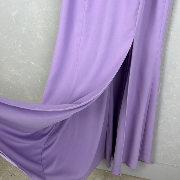 Bella Bridesmaids size 16R maxi dress BB122 pale purple P537 side slit NEW - Picture 5 of 14